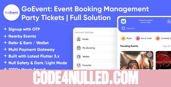 GoEvent v1.3 - Event Booking Management - Event Planner - Flutter Full Solution App