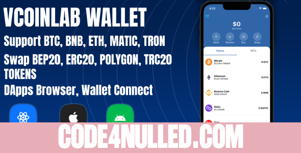VCoinLab v1.0 - Best Crypto Wallet React Native Template