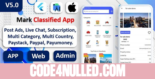 Mark Classified App v5.0 - Classified App Multi Payment Gateways Integrated