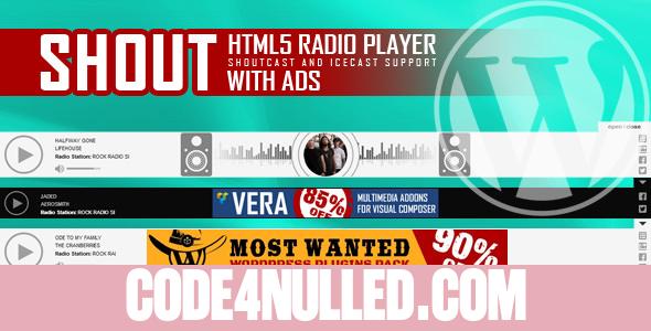 SHOUT v1.2.3 - HTML5 Radio Player With Ads