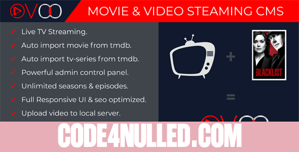 OVOO v2.5.1 - Movie & Video Streaming CMS with Unlimited TV-Series