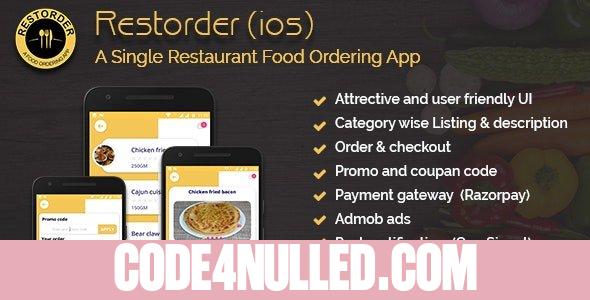 Restorder (iOS) v2.0.5 - A single restaurant food ordering app.