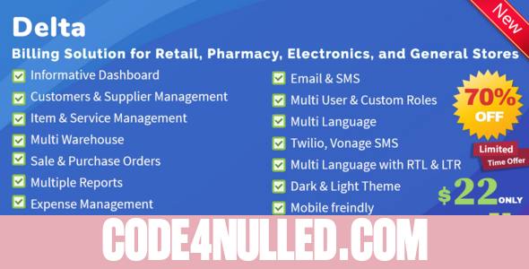 Delta v1.4 - Invoicing, POS, Billing & Inventory Management System with GST & CRM