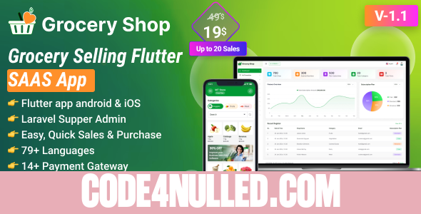 Grocery Shop v1.1 - Grocery Selling Flutter App with Admin panel SAAS