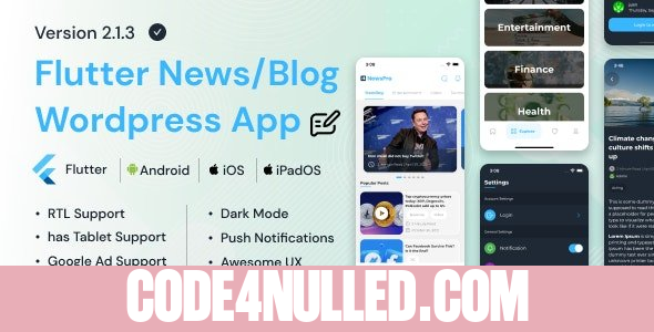 NewsPro v2.1.3 - Blog/News/Article App For Wordpress
