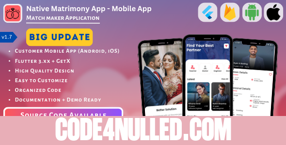 Native Matrimony App v1.7 - Mobile App - ADDON