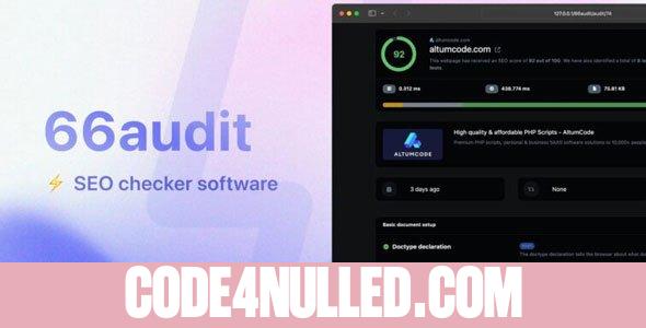 66audit v3.0.0 – SEO audits Software - nulled
