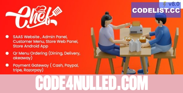 CHEF v8.0 - SaaS - Contactless Multi-restaurant QR Menu Maker