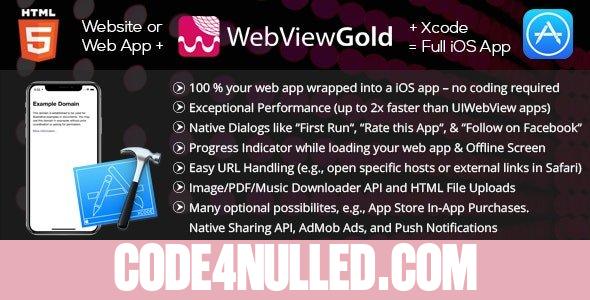 WebViewGold for iOS v7.2 – WebView URL/HTML to iOS app + Push, URL Handling, APIs & much more!
