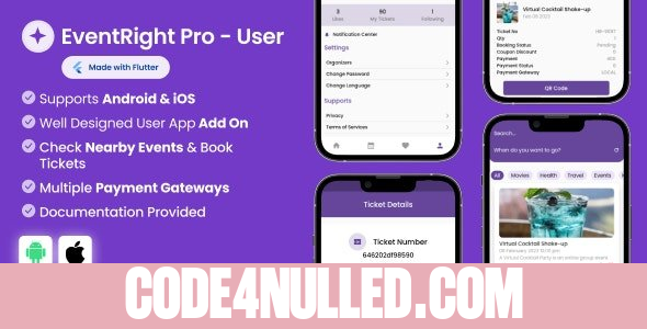 User App for EventRight Pro Event Ticket Booking System v2.2.0