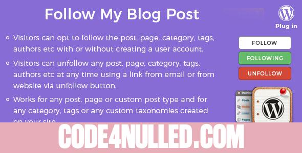 Follow My Blog Post WordPress Plugin v2.2.2