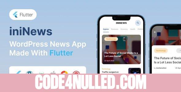 iniNews v1.0 - Flutter mobile app for WordPress