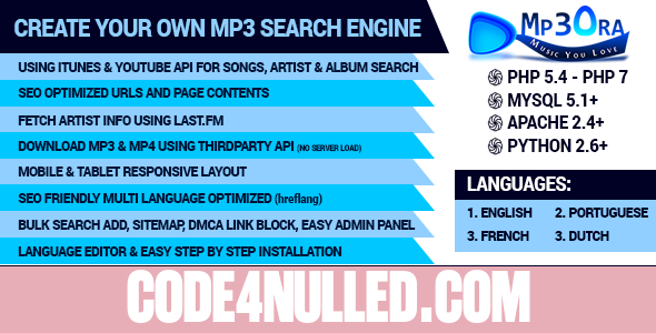 Mp3OraXtr v2.2 - PHP Mp3 Search Engine