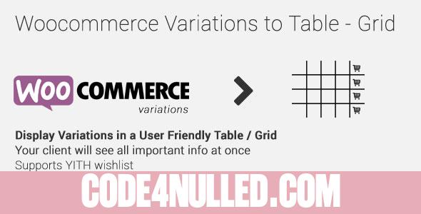 Woocommerce Variations to Table - Grid v1.5.6
