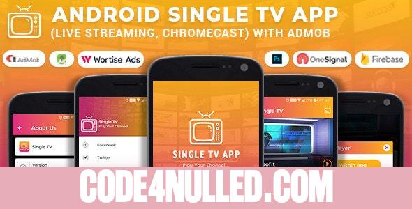 Android Single TV App (Live Streaming, Chromecast) with Admob v1.6