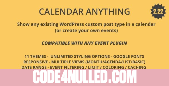 Calendar Anything v2.30 - Show any existing WordPress custom post type in a calendar