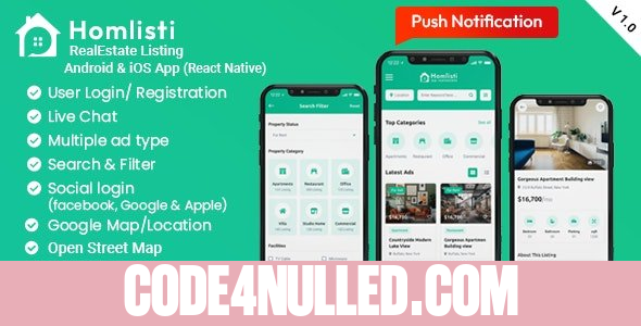 HomListi v1.10.3 - Real Estate Listing Android & iOS App