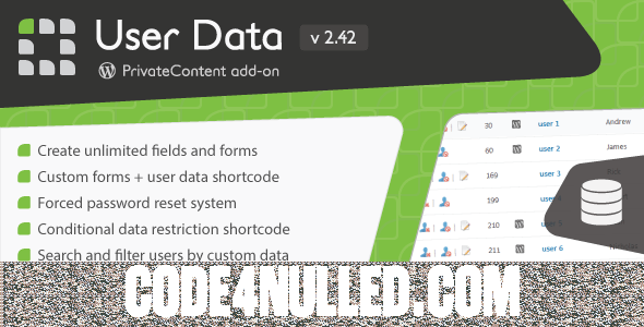 PrivateContent - User Data add-on v2.42