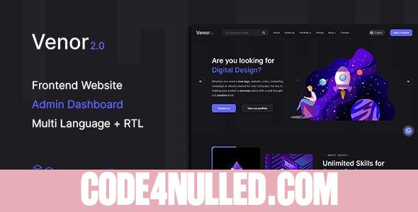 Venor v2.0 - Multipurpose Website CMS & Creative Agency Management System