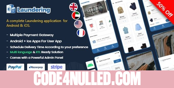 Laundry Android App + Laundry iOS App v1.0 - Ionic 5 | Full Solution