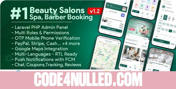 Beauty Salons, Spa, Massage, Barber Booking, Business Listing Multi-Vendor App with Admin Panel v1.2.1