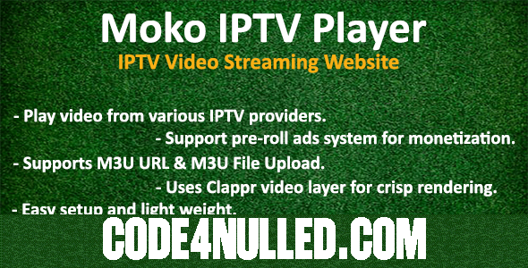Moko IPTV Player - IPTV Video Streaming Website
