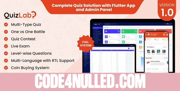 QuizLab v2.0 - Complete Quiz Solution with Flutter App and Admin Panel - nulled