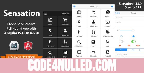 Sensation v1.15.0 - PhoneGap / Cordova Full Hybrid App