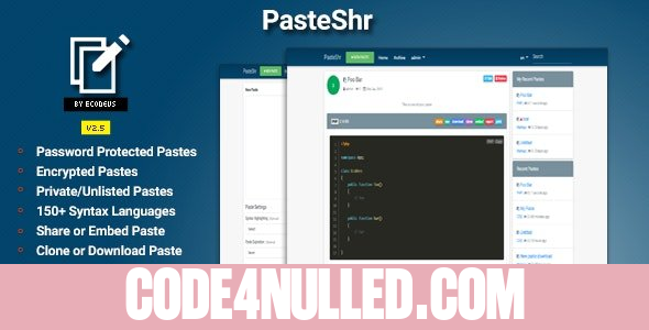 PasteShr v2.5.5 - Text Hosting & Sharing Script - nulled