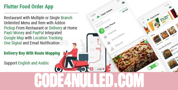 Single Restaurant Food Order Flutter full product Android & IOS + Delivery boy Native Android app v1.0