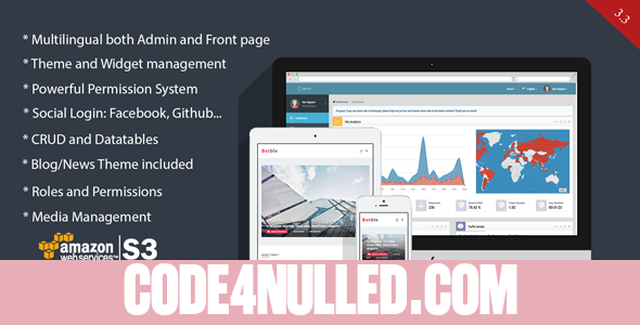 Botble v3.3 - Laravel CMS, CRUD generator, Modular & Theme system, Role permissions, Multilingual blog