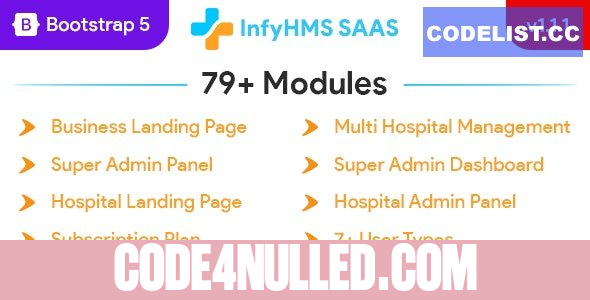 InfyHMS-Saas v1.1.1 - Laravel Multi Hospital Management System