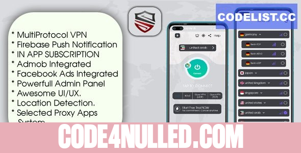 One VPN v1.0 - With Admin Panel And Multi Protocol VPN App
