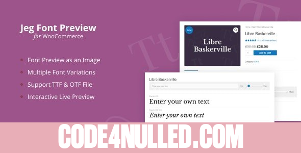 Jeg Font Preview v1.0.1 - WooCommerce Extension WordPress Plugin