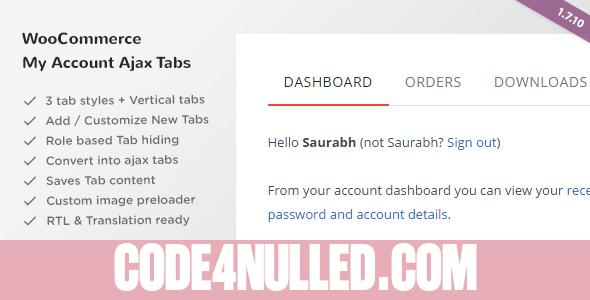 SS WooCommerce Myaccount Ajax Tabs v1.7.10
