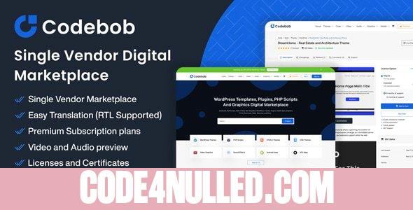 Codebob v1.1 - Single-Vendor Digital Marketplace - nulled