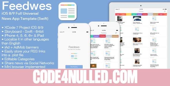 Feedews - iOS 8/9 Universal News App Template (Swift)