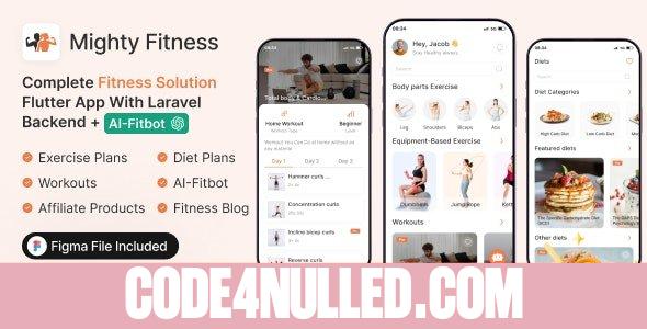 MightyFitness v3.0 - Complete Fitness Solution Flutter App With Laravel Backend + ChatGPT (AIFitbot)