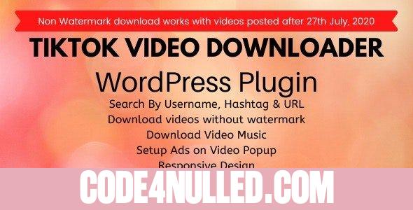 TikTok Video Downloader without Watermark v2.1.0 - WordPress Plugin