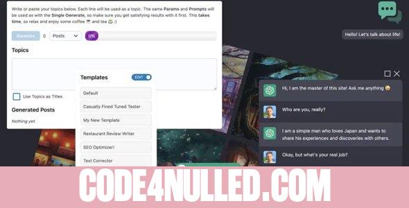 AI Engine Pro v2.2.1 - ChatGPT Chatbot, GPT Content Generator, Custom Playground & Features