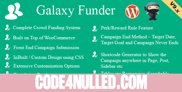 Galaxy Funder v9.9 - WooCommerce Crowdfunding System