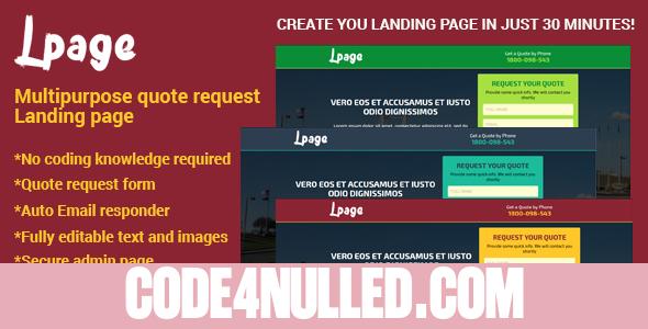 Lpage - Multipurpose quote request Landing page