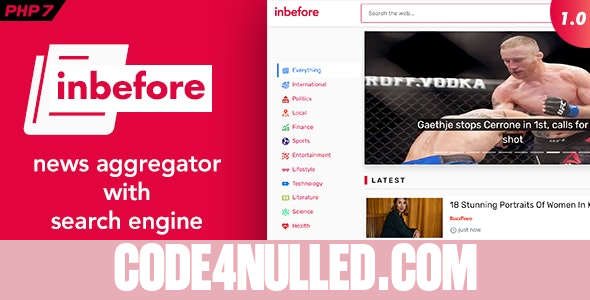 InBefore v1.0.5 - News Aggregator with Search Engine - nulled