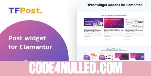 TfPost v1.0.1 - Post widget Addons for Elementor