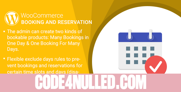 Booking And Reservation Plugin for WooCommerce v1.0