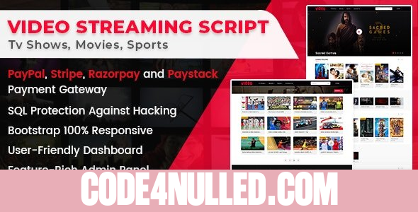 Video Streaming Portal v1.3 - (TV Shows, Movies, Sports, Videos Streaming, Live TV)