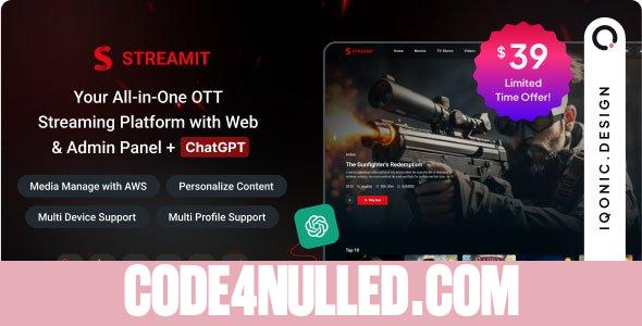 Streamit Laravel v1.4.0 - Movie, TV Show, Video Streaming Platform With Laravel with ChatGPT