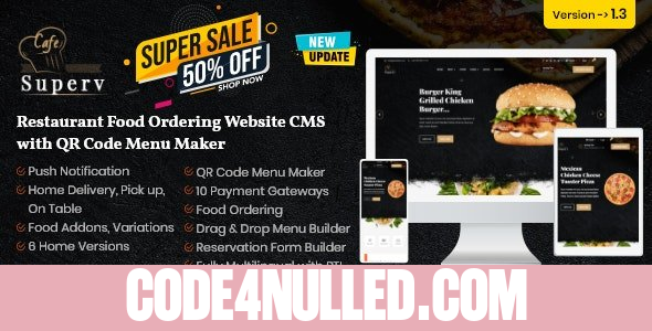 Superv v1.3 - Restaurant Website Management with QR Code Menu & Food Order