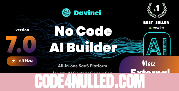 Davinci AI v7.2 - OpenAI Content, Text, Image, Voice, Chat, Code, Transcript, and Video Generator as Saa