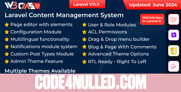 W3CMS-Laravel v2.1 - Content Management System